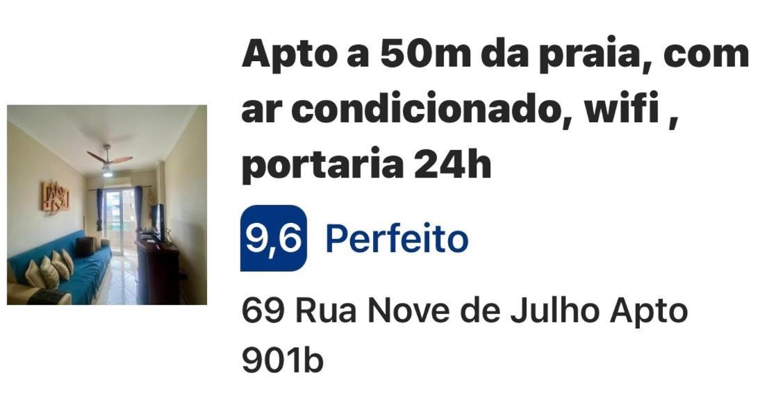 Apto A 50M Da Praia, Com Ar Condicionado, Wifi , Portaria 24H Praia Grande  Esterno foto